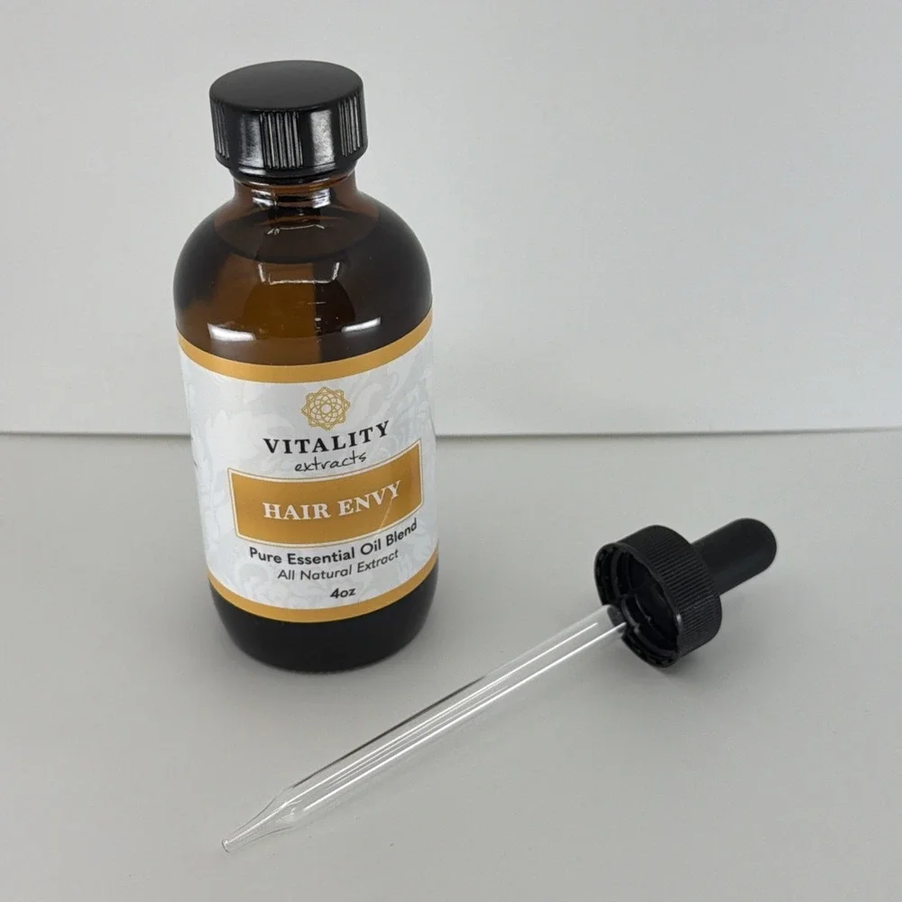 VITALITY EXTRACTS HAIR ENVY 4oz Pure Essential Oil Blend Dropper Top NEW